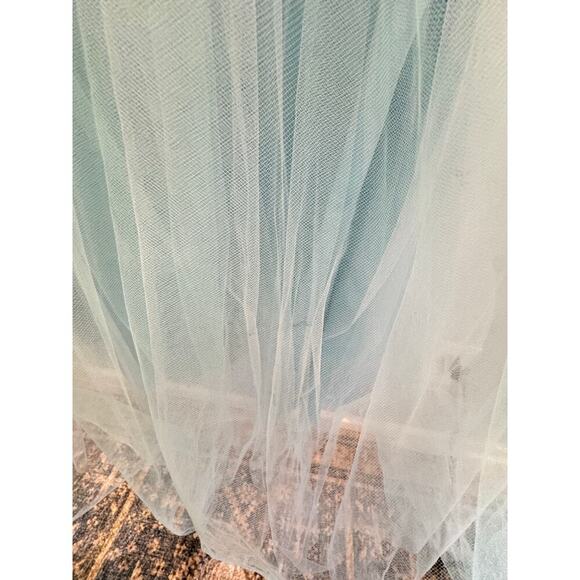 Vintage Scott McClintock Womens Maxi Dress Size 16 Blue Plaid Tulle 80s Costume - Picture 5 of 11